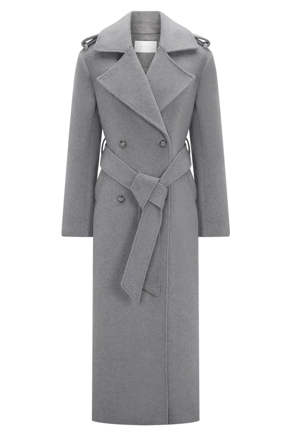 Abrigo largo de lana Levi – Gris jaspeado Abrigo largo de lana Levi – Gris jaspeado