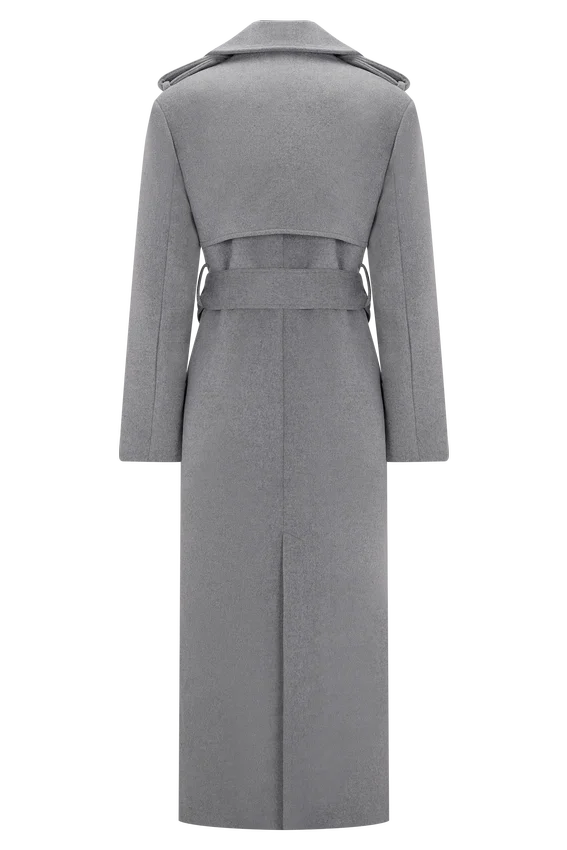 Abrigo largo de lana Levi – Gris jaspeado Abrigo largo de lana Levi – Gris jaspeado