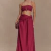 Bandeau de lino fruncido Scottie – Burdeos Bandeau de lino fruncido Scottie – Burdeos
