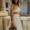 Bandeau de lino fruncido Scottie – Oat Marle Bandeau de lino fruncido Scottie – Oat Marle
