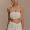 Bandeau de lino fruncido Scottie – Oat Marle Bandeau de lino fruncido Scottie – Oat Marle