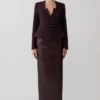 Blazer Agatha de cuello cuadrado – Rayas diplomáticas ciruela Blazer Agatha de cuello cuadrado – Rayas diplomáticas ciruela