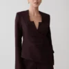 Blazer Agatha de cuello cuadrado – Rayas diplomáticas ciruela Blazer Agatha de cuello cuadrado – Rayas diplomáticas ciruela