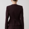 Blazer Agatha de cuello cuadrado – Rayas diplomáticas ciruela Blazer Agatha de cuello cuadrado – Rayas diplomáticas ciruela
