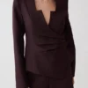 Blazer Agatha de cuello cuadrado – Rayas diplomáticas ciruela Blazer Agatha de cuello cuadrado – Rayas diplomáticas ciruela