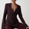 Blazer Agatha de cuello cuadrado – Rayas diplomáticas ciruela Blazer Agatha de cuello cuadrado – Rayas diplomáticas ciruela
