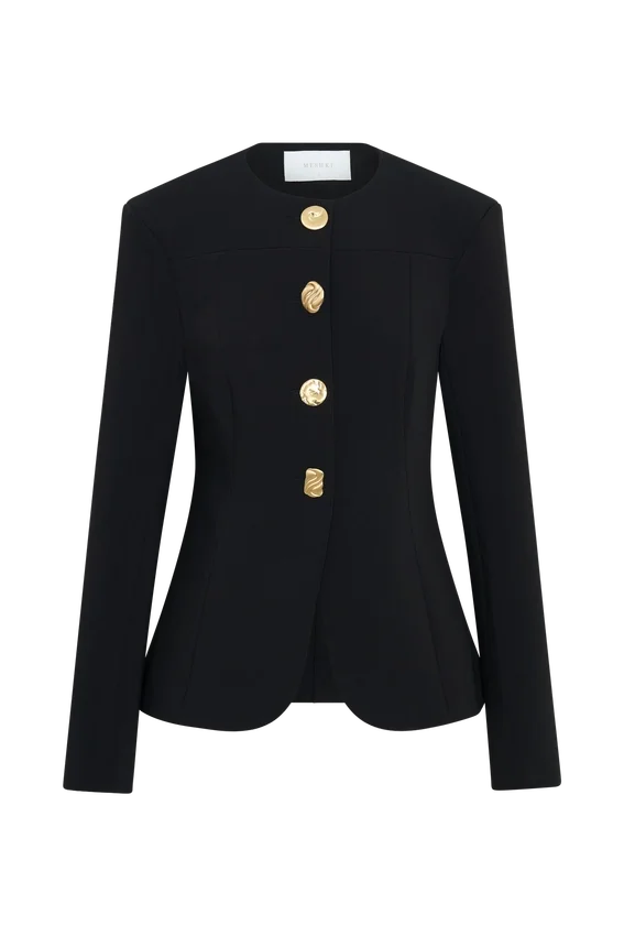 Blazer Asia con botones mixtos – Negro Blazer Asia con botones mixtos – Negro