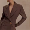 Blazer con cintura marcada Max – Chocolate Blazer con cintura marcada Max – Chocolate