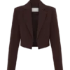 Blazer corto de traje Simone – Chocolate oscuro Blazer corto de traje Simone – Chocolate oscuro