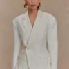 Blazer de lino entallado Jameson – Oat Marle Blazer de lino entallado Jameson – Oat Marle