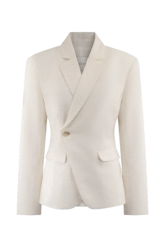 Blazer de lino entallado Jameson – Oat Marle Blazer de lino entallado Jameson – Oat Marle