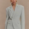 Blazer de traje entallado Jameson – Verde salvia claro Blazer de traje entallado Jameson – Verde salvia claro