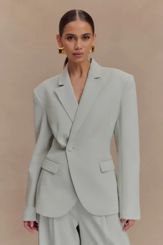 Blazer de traje entallado Jameson – Verde salvia claro