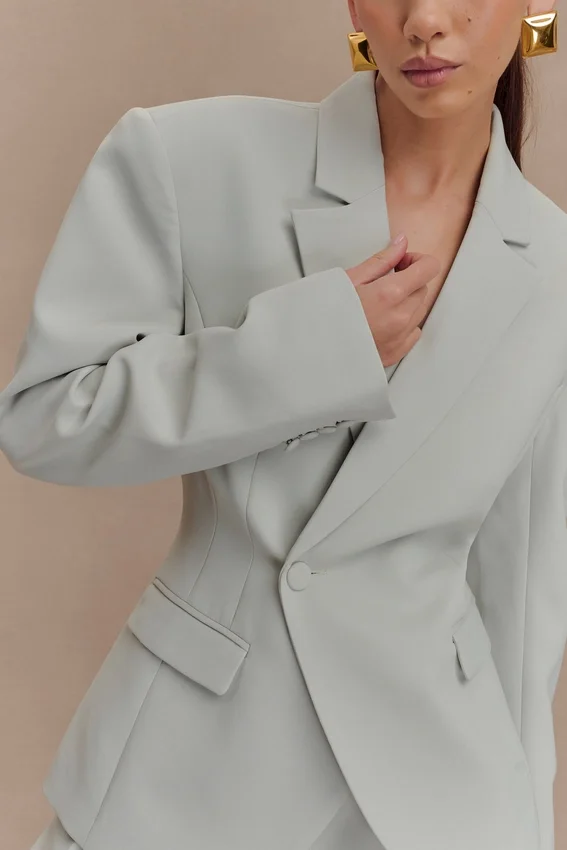 Blazer de traje entallado Jameson – Verde salvia claro Blazer de traje entallado Jameson – Verde salvia claro