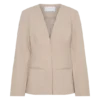 Blazer de traje sin cuello Solenne – Natural jaspeado Blazer de traje sin cuello Solenne – Natural jaspeado