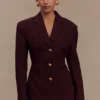 Blazer entallado Bellamy – Caoba Blazer entallado Bellamy – Caoba