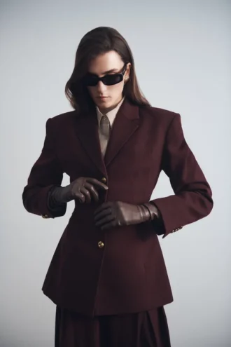 Blazer entallado Bellamy – Caoba