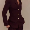 Blazer entallado Bellamy – Caoba Blazer entallado Bellamy – Caoba