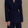 Blazer entallado Bellamy – Rayas diplomáticas azul marino Blazer entallado Bellamy – Rayas diplomáticas azul marino