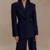 Blazer entallado Bellamy – Rayas diplomáticas azul marino Blazer entallado Bellamy – Rayas diplomáticas azul marino