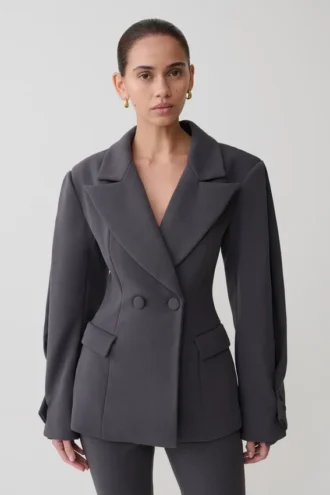 Blazer estructurado Wesley – Sombra de carbón