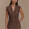 Blazer sin mangas Penelope – Chocolate