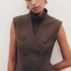 Blazer sin mangas Penelope – Chocolate