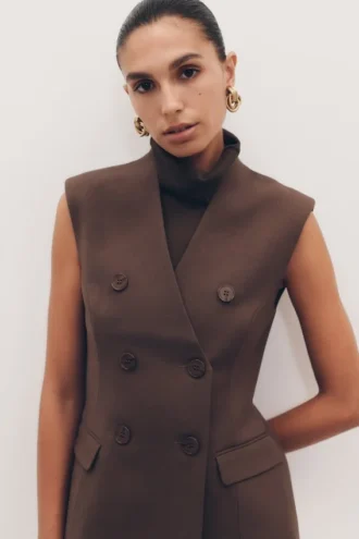Blazer sin mangas Penelope – Chocolate