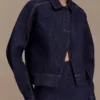 Blusa tipo chaqueta oversize Olandria – Azul índigo lavado Blusa tipo chaqueta oversize Olandria – Azul índigo lavado