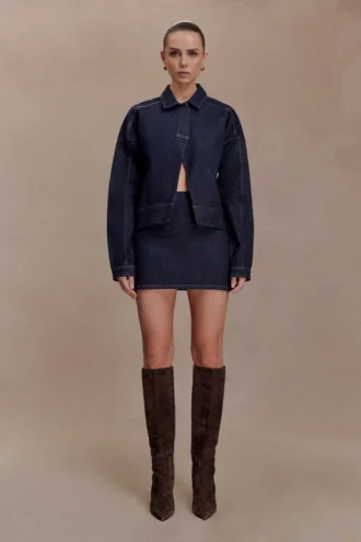 Falda Denim Ellie – Azul índigo lavado