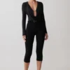 Body ajustado de manga larga con cuello vuelto Ren – Negro Body ajustado de manga larga con cuello vuelto Ren – Negro