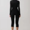 Body ajustado de manga larga con cuello vuelto Ren – Negro Body ajustado de manga larga con cuello vuelto Ren – Negro