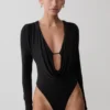 Body ajustado de manga larga con cuello vuelto Ren – Negro Body ajustado de manga larga con cuello vuelto Ren – Negro