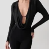 Body ajustado de manga larga con cuello vuelto Ren – Negro Body ajustado de manga larga con cuello vuelto Ren – Negro
