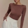 Body con hombreras Elsie – Chocolate Body con hombreras Elsie – Chocolate