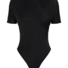 Body cruzado de manga corta Junie – Negro Body cruzado de manga corta Junie – Negro