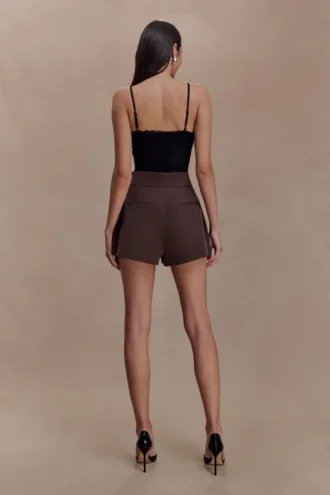 Body de encaje transparente con escote pronunciado Jasper – Negro