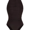 Body de malla fruncida Matilda – Chocolate Body de malla fruncida Matilda – Chocolate