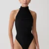 Body de malla fruncida Matilda – Negro Body de malla fruncida Matilda – Negro