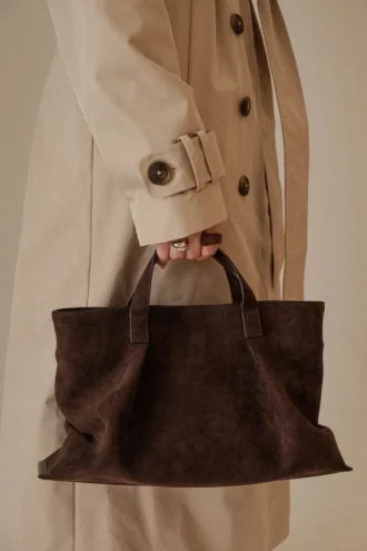 Bolso Baylor de ante sintético – Chocolate