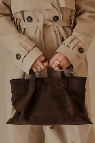 Bolso Baylor de ante sintético – Chocolate
