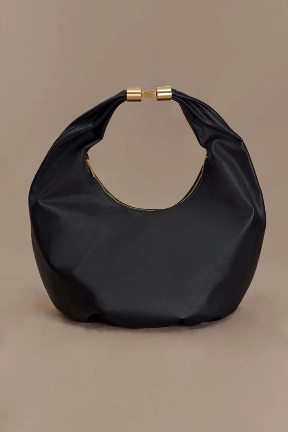 Bolso de hombro de piel Bristol Croissant – Negro Bolso de hombro de piel Bristol Croissant – Negro