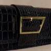 Bolso de mano Jessica de imitación de piel de cocodrilo – Negro Bolso de mano Jessica de imitación de piel de cocodrilo – Negro