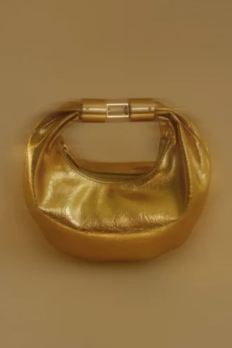 Bolso de piel Bristol Mini Croissant – Dorado