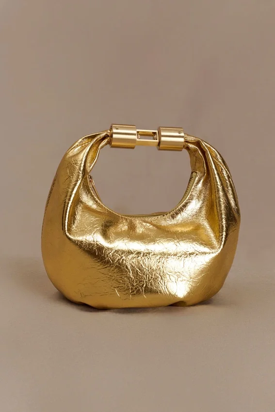 Bolso de piel Bristol Mini Croissant – Dorado Bolso de piel Bristol Mini Croissant – Dorado