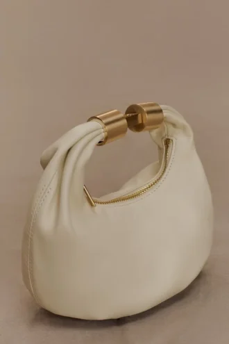 Bolso de piel Bristol Mini Croissant – Marfil