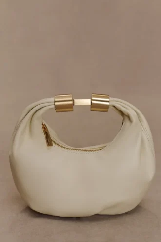 Bolso de piel Bristol Mini Croissant – Marfil