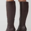 Botas Sarah de imitación de piel de cocodrilo – Chocolate Botas Sarah de imitación de piel de cocodrilo – Chocolate