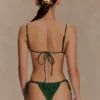 Braguita de bikini con abalorios Memphis – Verde