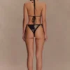 Braguita de bikini de croché Huntleigh – Estampado Sunshine en negro y dorado Braguita de bikini de croché Huntleigh – Estampado Sunshine en negro y dorado